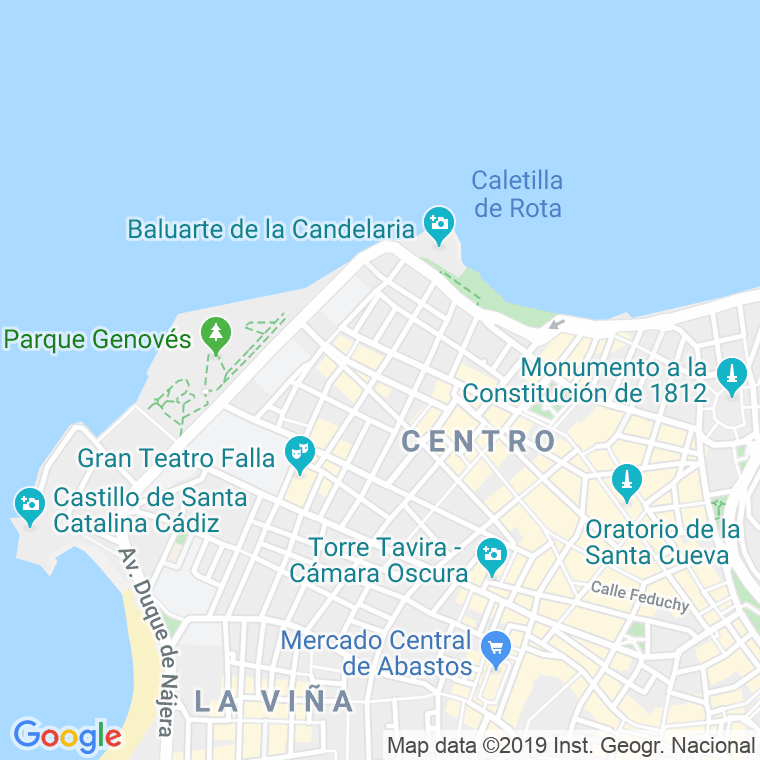 Código Postal calle Mendez Nuñez, plaza en Cádiz