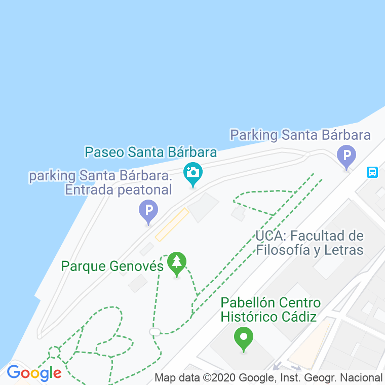 Código Postal calle Santa Barbara, paseo en Cádiz
