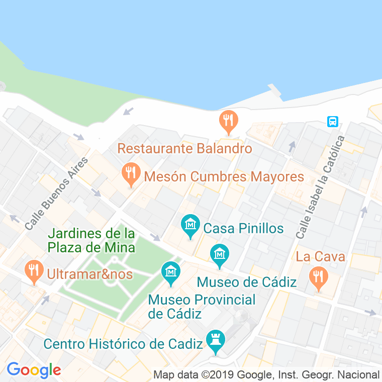 Código Postal calle General Menacho en Cádiz