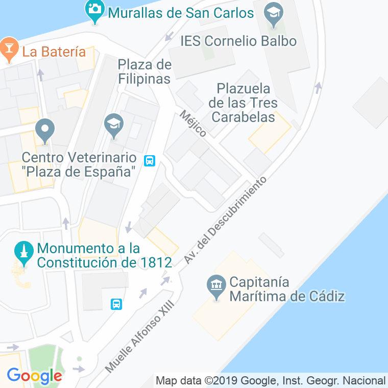 Código Postal calle San Carlos en Cádiz