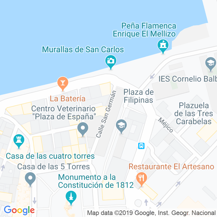 Código Postal calle San German en Cádiz