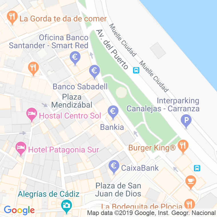 Código Postal calle Muelles en Cádiz