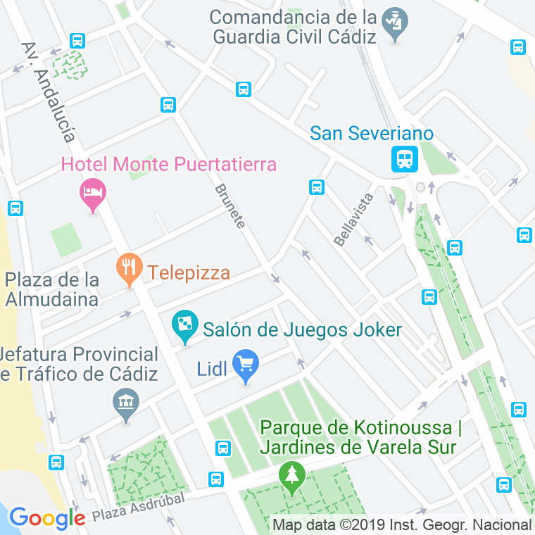 Código Postal calle Ciudad De Santander en Cádiz