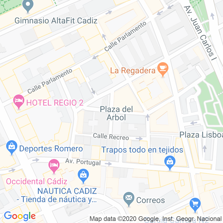 Código Postal calle Arbol, plazoleta en Cádiz