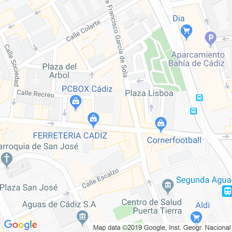 Código Postal calle Estoril en Cádiz