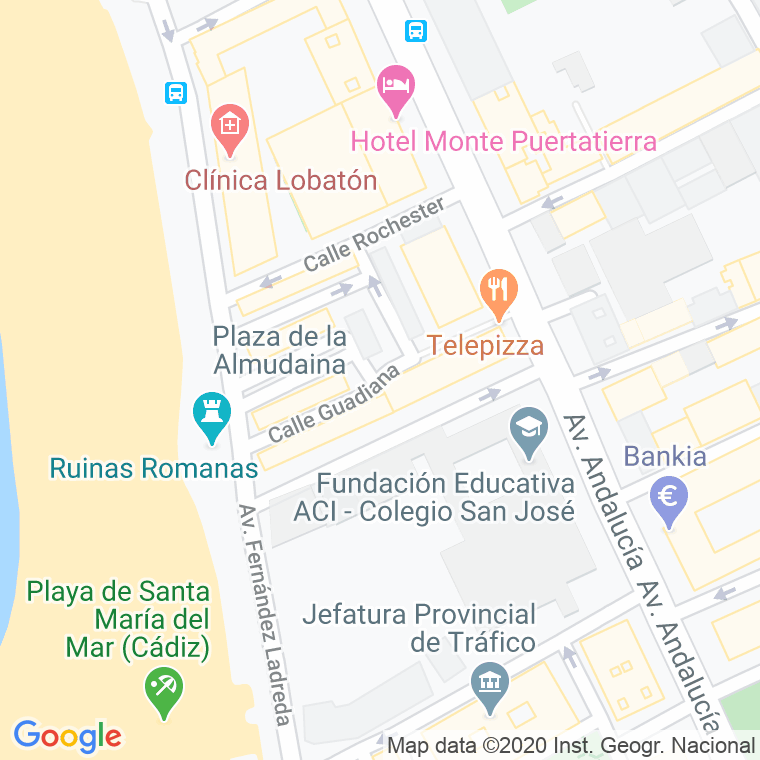 Código Postal calle Guadiana en Cádiz