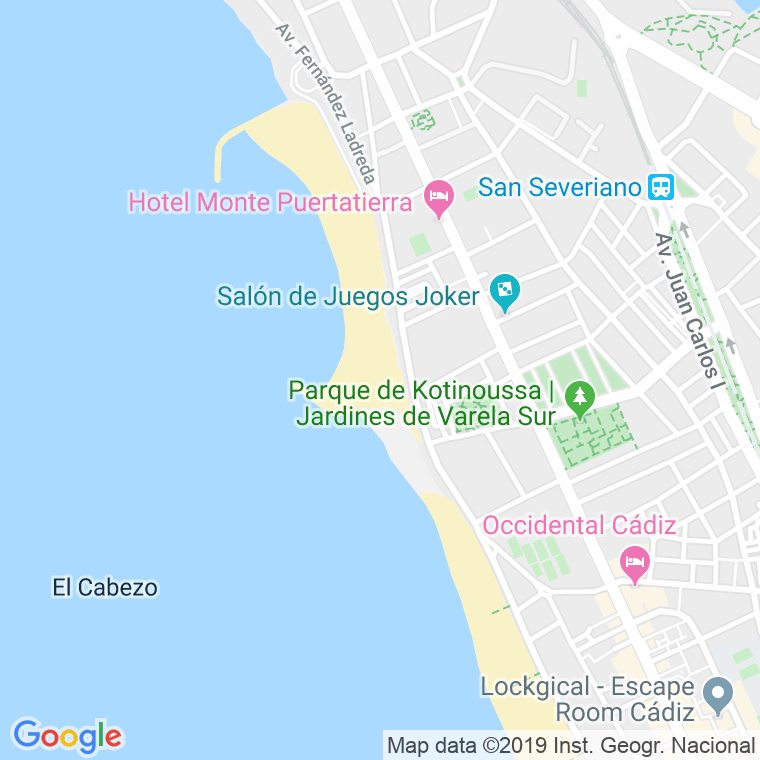 Código Postal calle Santa Maria Del Mar en Cádiz