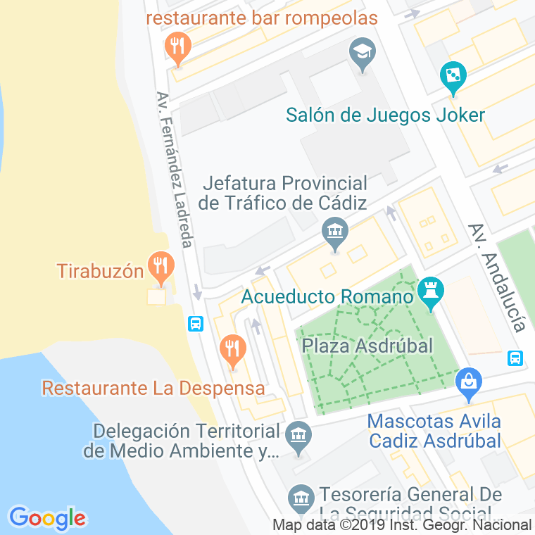 Código Postal calle Santa Rafaela Maria en Cádiz