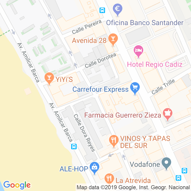 Código Postal calle Antonio Accame en Cádiz