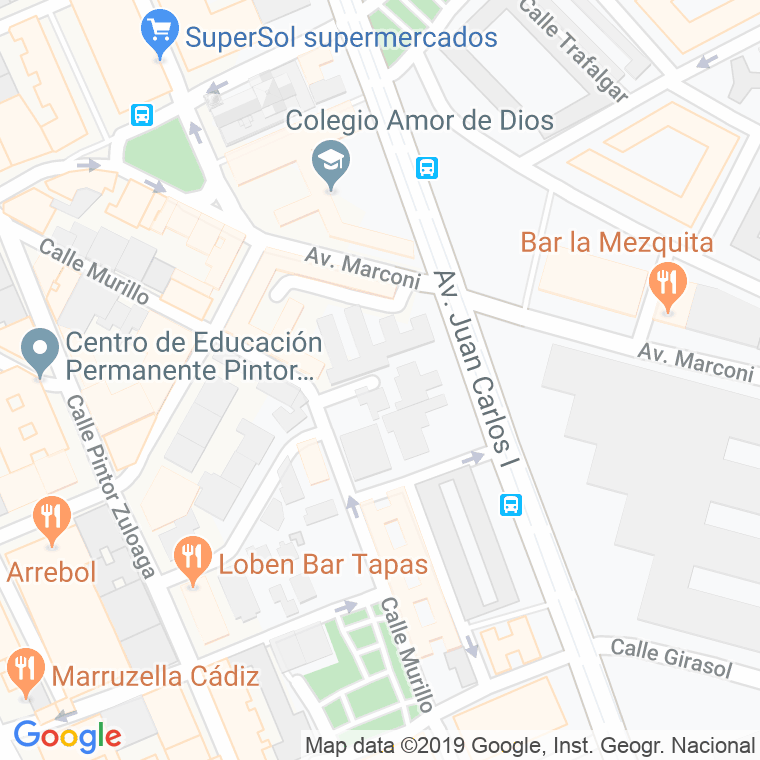 Código Postal calle Doctor Venancio Gonzalez Martinez, plaza en Cádiz