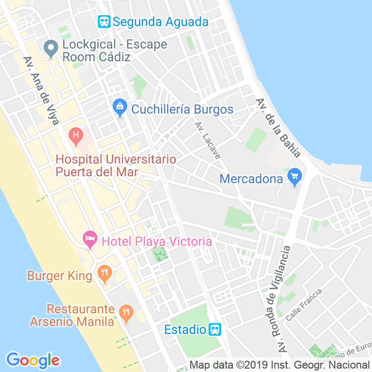 Código Postal calle Marconi, avenida (Impares Del 11 Al Final)  (Pares Del 34 Al Final) en Cádiz