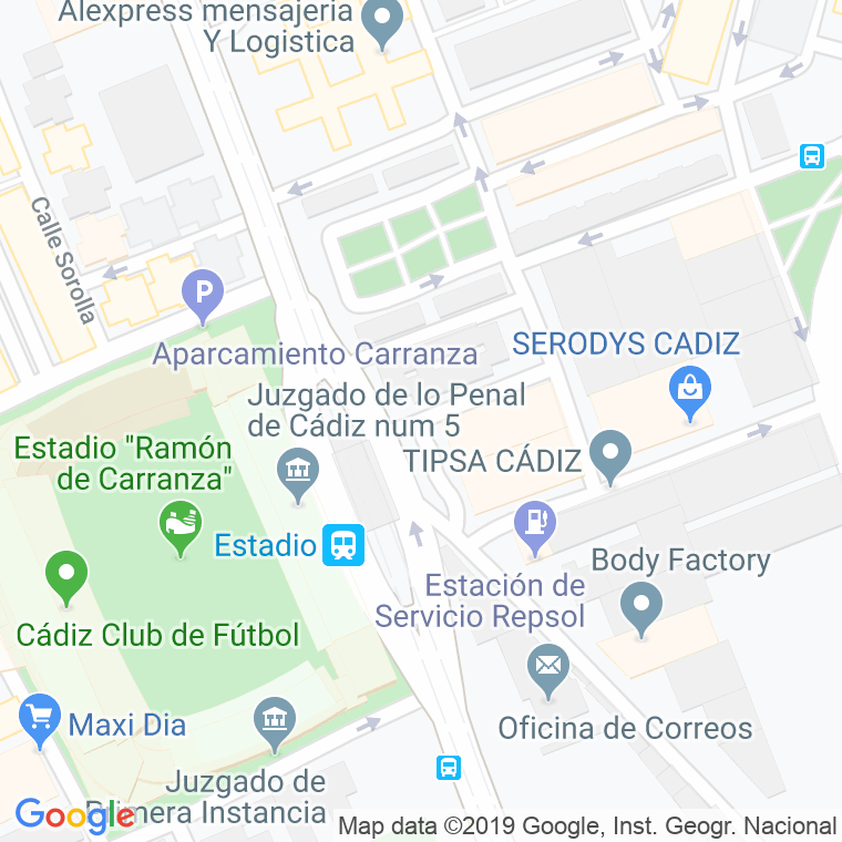 Código Postal calle Nuñez De Balboa en Cádiz