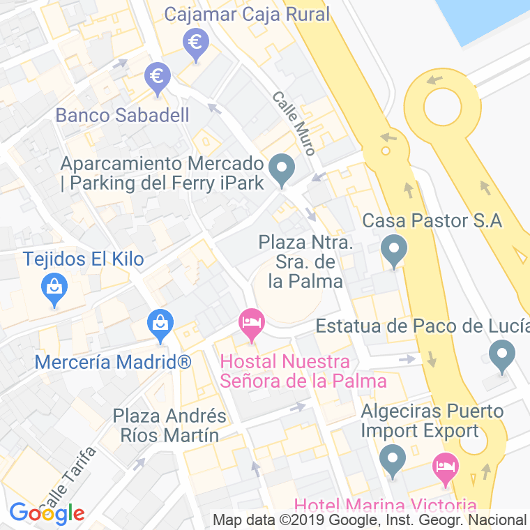 Código Postal calle Nuestra Señora De La Palma, plaza en Algeciras