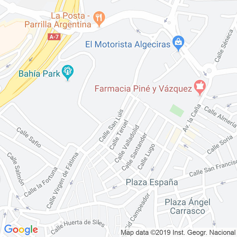 Código Postal calle San Luis en Algeciras