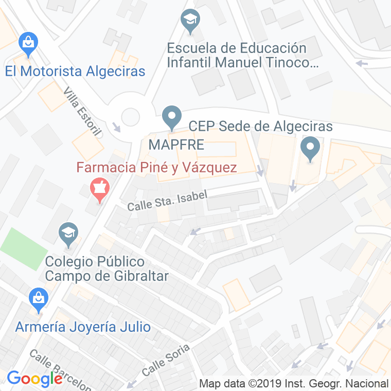 Código Postal calle Santa Isabel en Algeciras