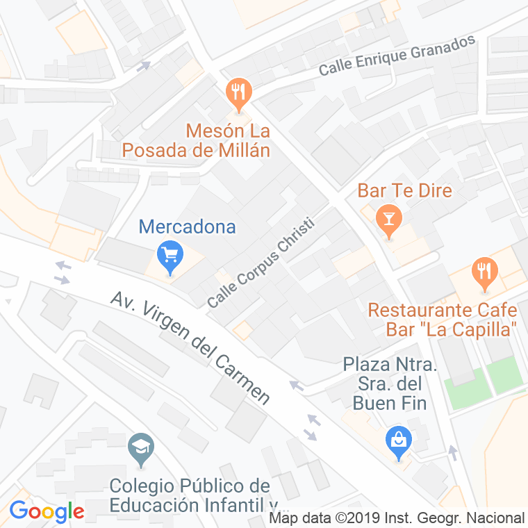Código Postal calle Corpus Christi en Algeciras