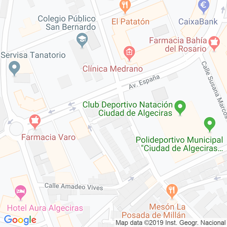 Código Postal calle Narciso Yepes en Algeciras