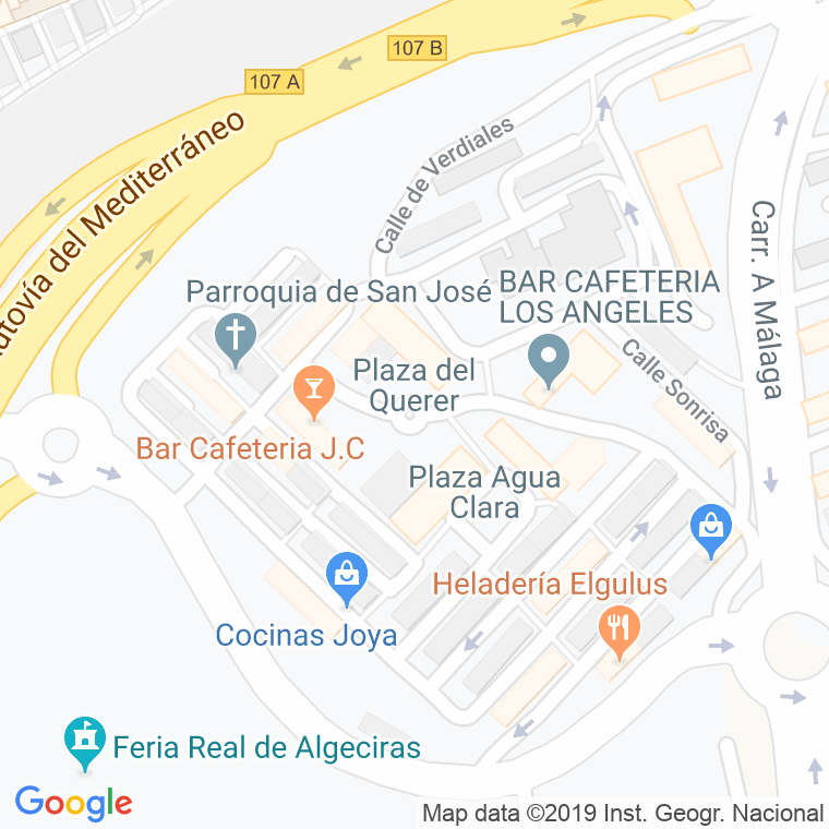 Código Postal calle Querer, Del, plaza en Algeciras