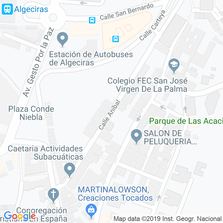 Código Postal calle Anibal en Algeciras