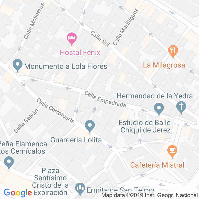 Código Postal calle Empedrada en Jerez de la Frontera