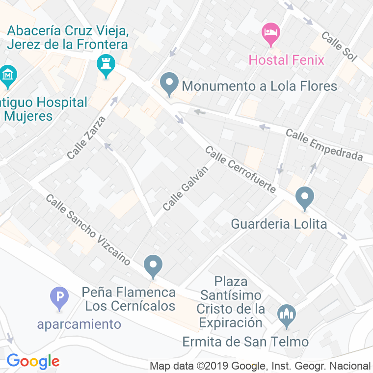 Código Postal calle Galvan en Jerez de la Frontera