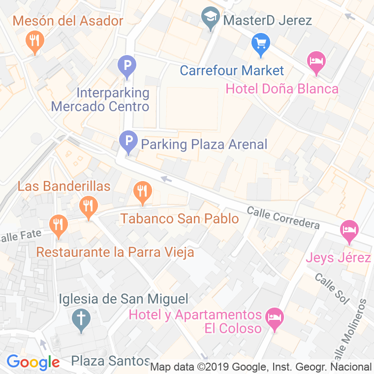 Código Postal calle Corredera en Jerez de la Frontera