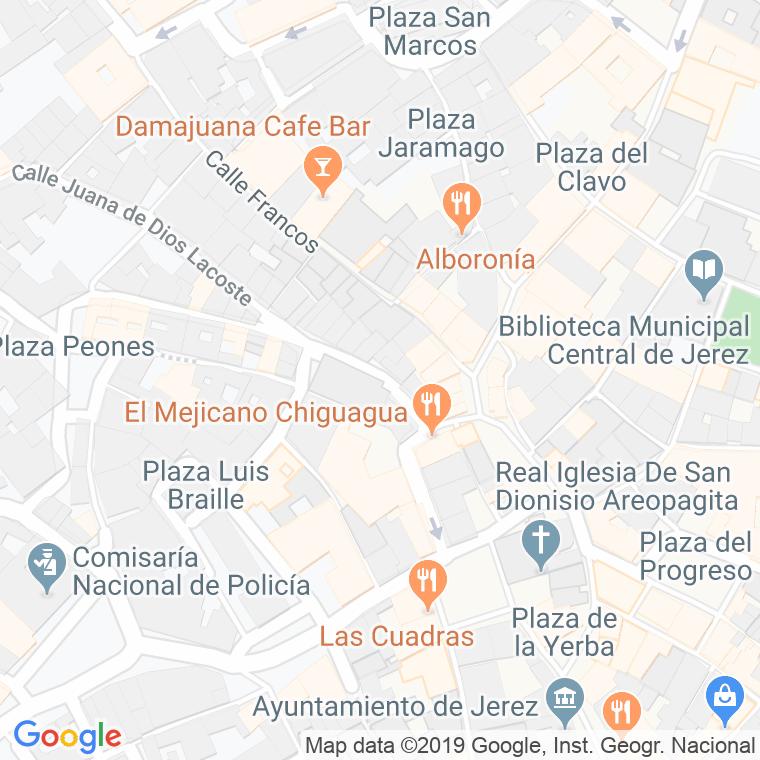 Código Postal calle Carmen en Jerez de la Frontera