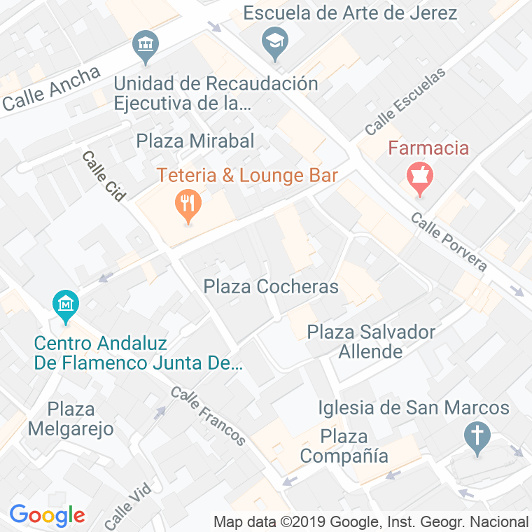 Código Postal calle Cocheras, plaza en Jerez de la Frontera