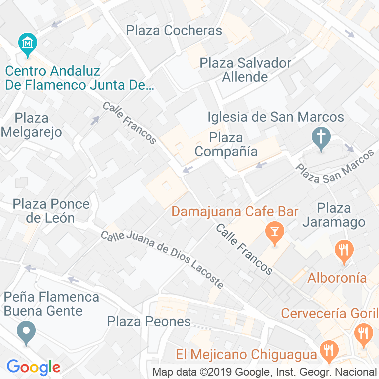 Código Postal calle Francos en Jerez de la Frontera