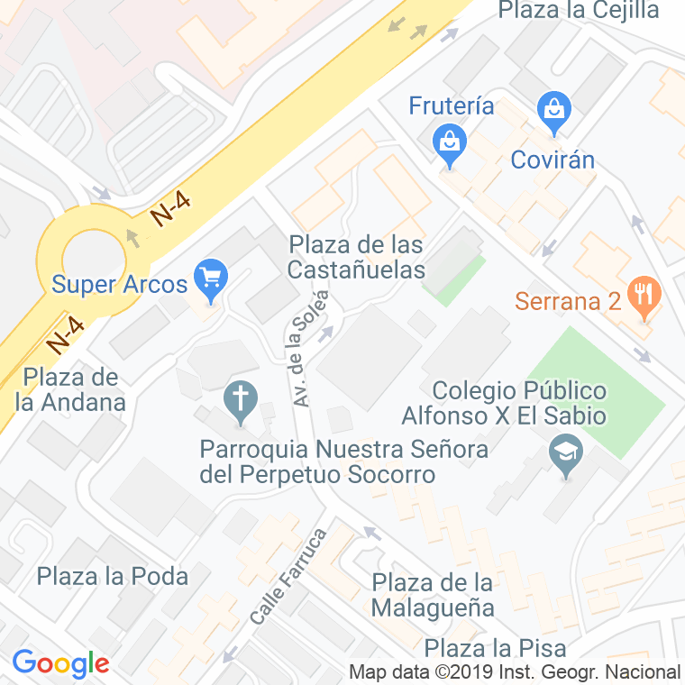 Código Postal calle Barriada De La Sagrada Familia en Jerez de la Frontera