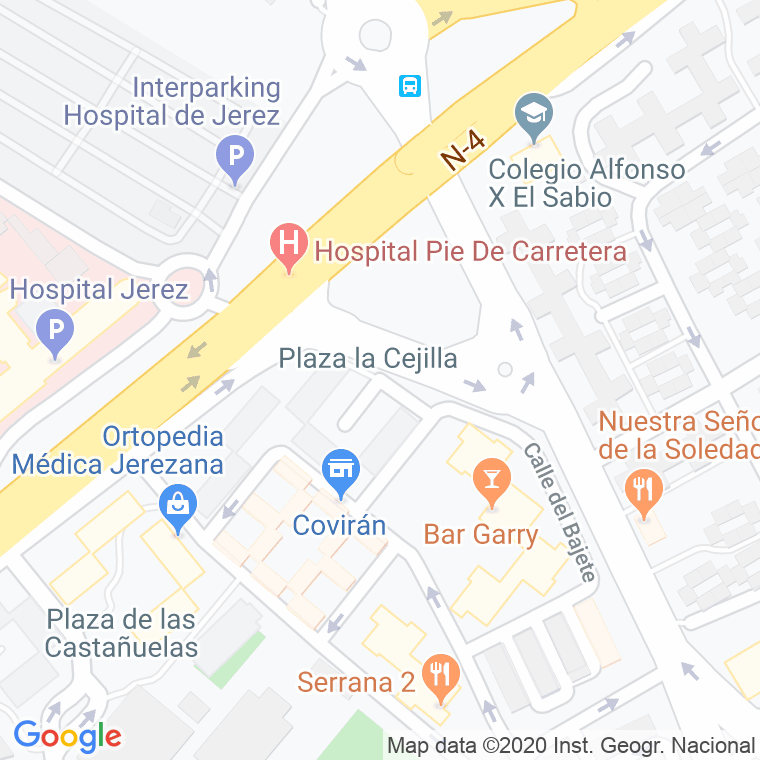 Código Postal calle Cejilla, De La, plaza en Jerez de la Frontera