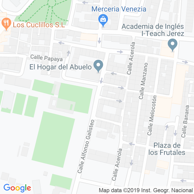 Código Postal calle Alberchigo en Jerez de la Frontera