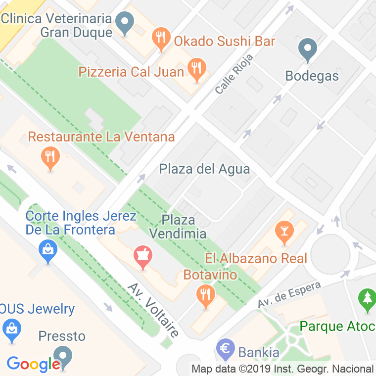 Código Postal calle Agua, Del, plaza en Jerez de la Frontera