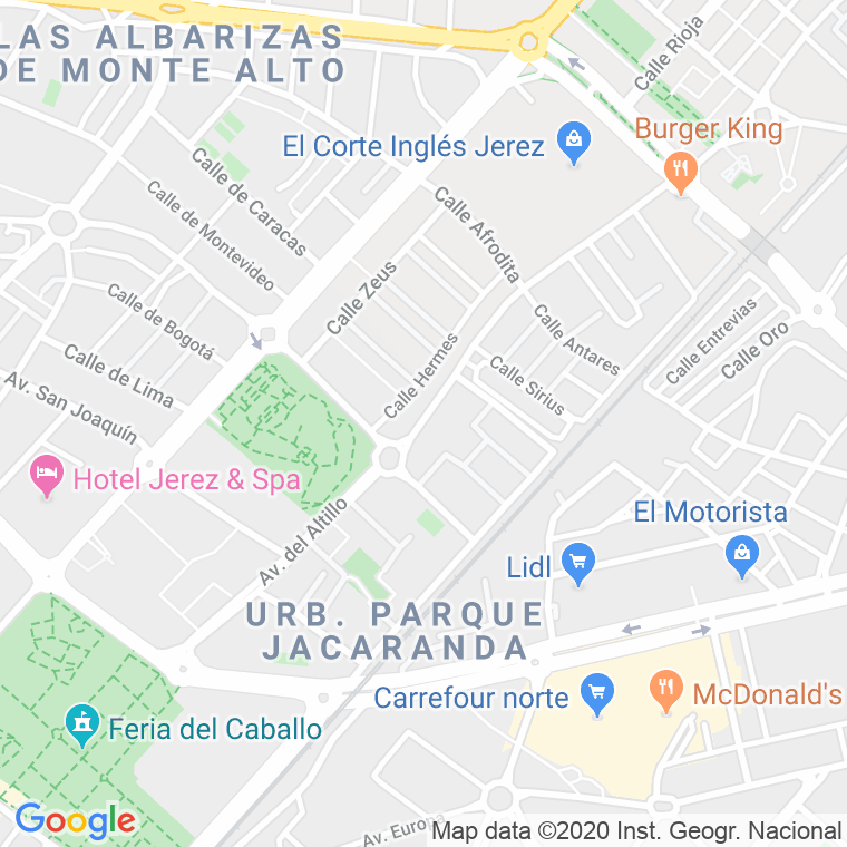 Código Postal calle Altillo, El, urbanizacion en Jerez de la Frontera