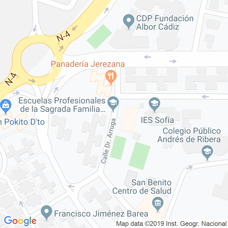 Código Postal calle Doctor Arruga en Jerez de la Frontera