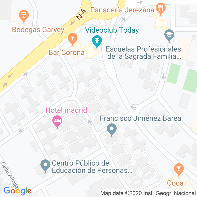 Código Postal calle Guia en Jerez de la Frontera