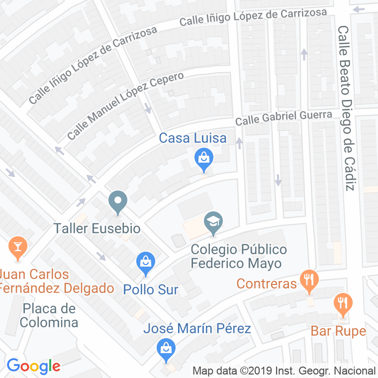 Código Postal calle Adolfo Rguez Rivero en Jerez de la Frontera