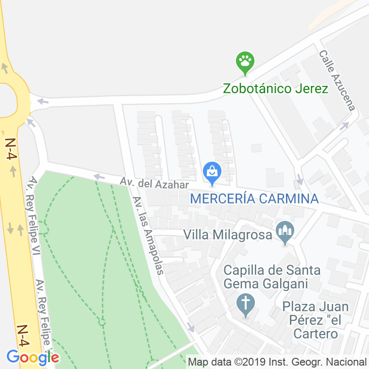 Código Postal calle Azahar, De, avenida en Jerez de la Frontera