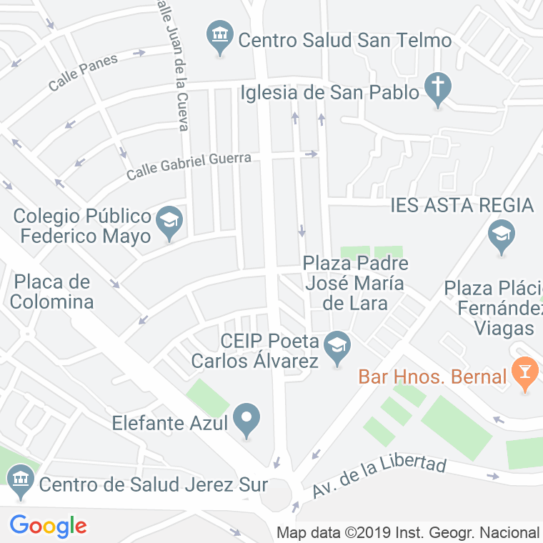 Código Postal calle Beato Diego De Cadiz en Jerez de la Frontera