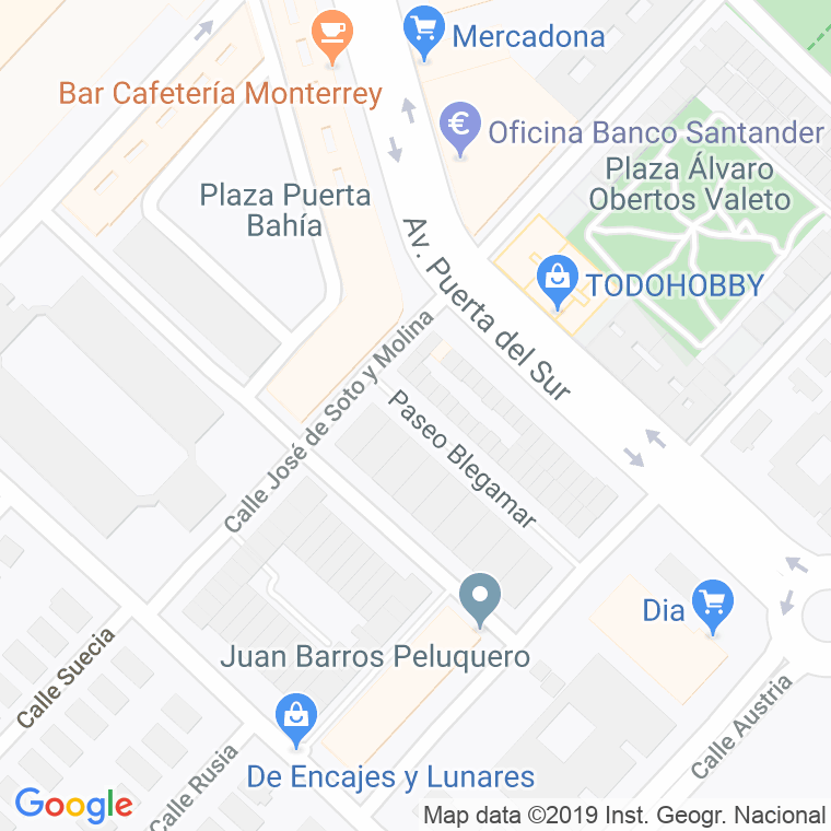 Código Postal calle Blegamar, paseo en Jerez de la Frontera