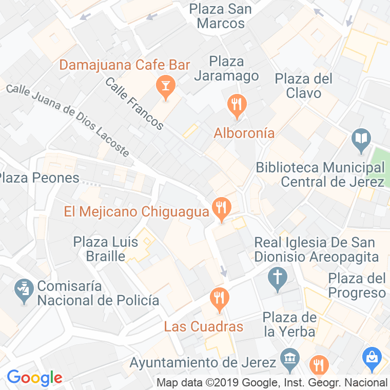 Código Postal calle Carmen De Alsina en Jerez de la Frontera