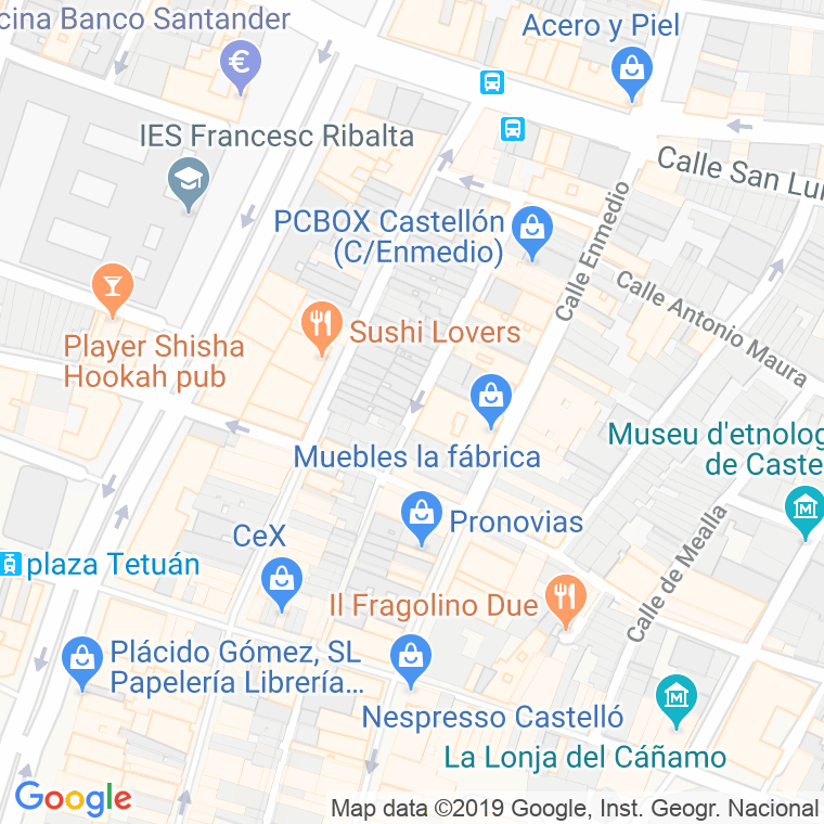 Código Postal calle Papa Luna en Castelló de la Plana/Castellón de la Plana
