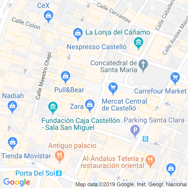Código Postal calle Pescaderia, plaza en Castelló de la Plana/Castellón de la Plana