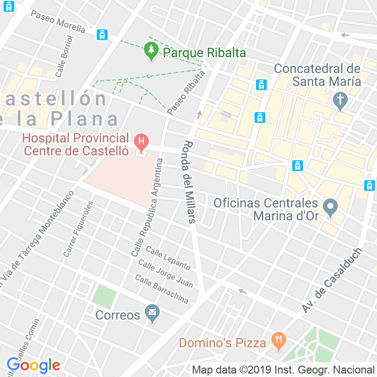 Código Postal calle Mijares, ronda (Impares Del 27 Al Final)  (Pares Del 44 Al Final) en Castelló de la Plana/Castellón de la Plana