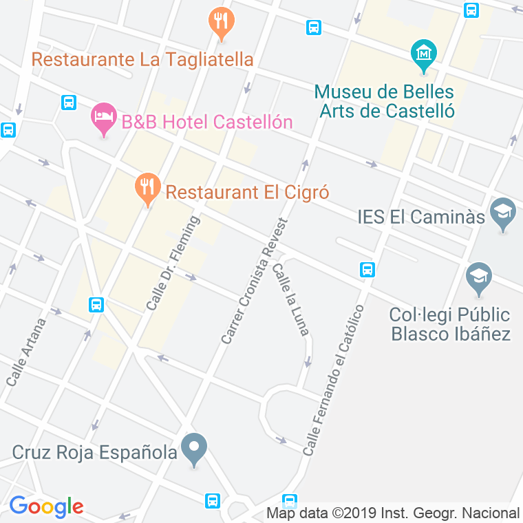 Código Postal calle Cronista Revest   (Impares Del 1 Al 9)  (Pares Del 2 Al 12) en Castelló de la Plana/Castellón de la Plana