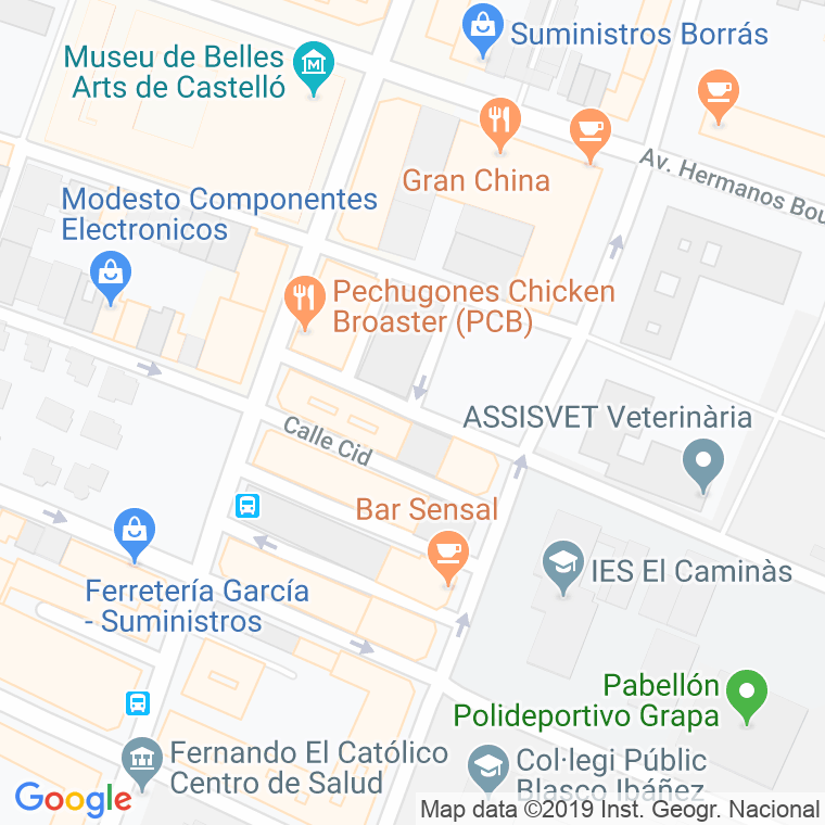 Código Postal calle Pizarro en Castelló de la Plana/Castellón de la Plana