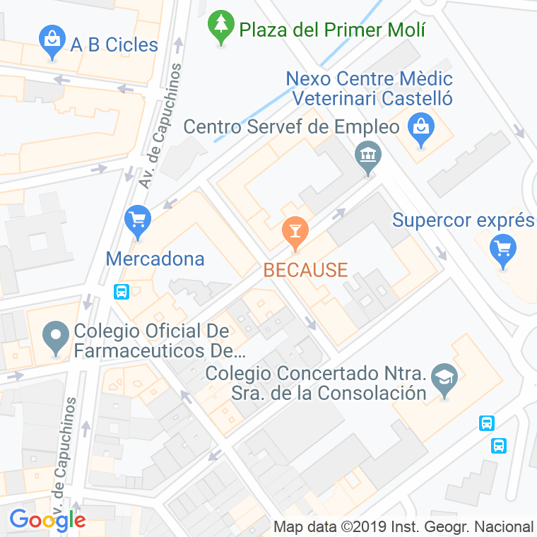 Código Postal calle Castelldefels en Castelló de la Plana/Castellón de la Plana