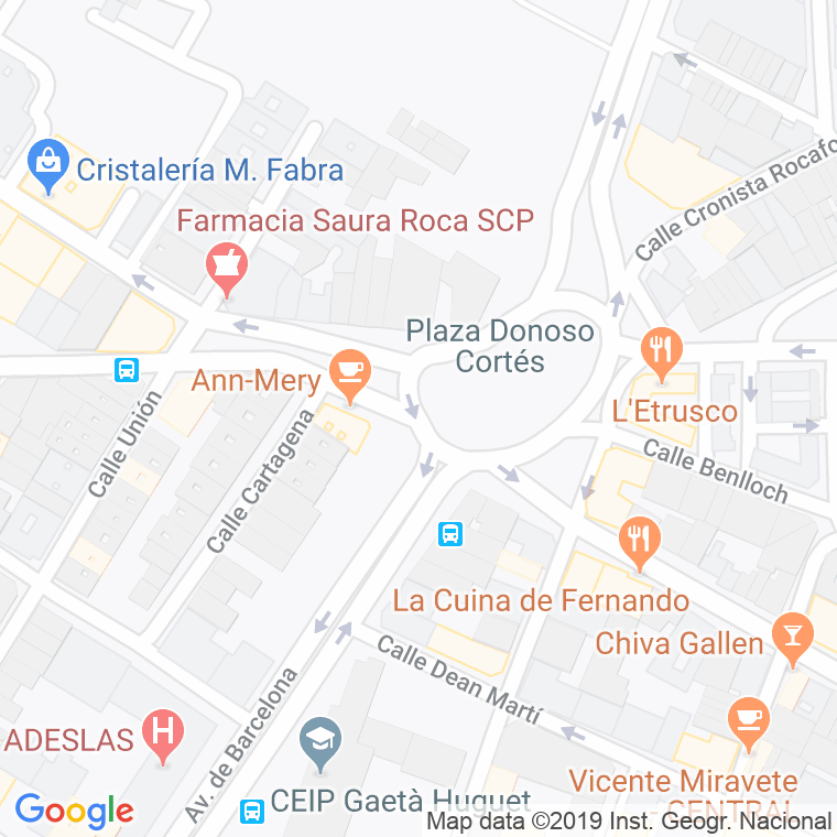 Código Postal calle Donoso Cortes, plaza en Castelló de la Plana/Castellón de la Plana