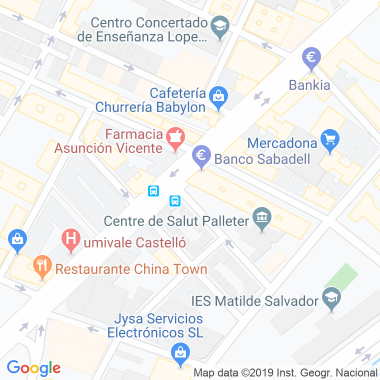 Código Postal calle Lidon, grupo en Castelló de la Plana/Castellón de la Plana