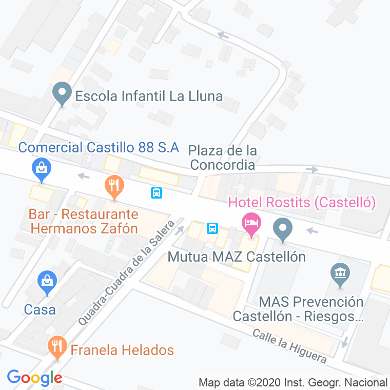Código Postal calle Concordia, plaza en Castelló de la Plana/Castellón de la Plana